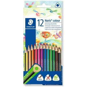Színes ceruza STAEDTLER "Noris Colour" zsírkréták, 12 szín, készlet, háromszög alakban