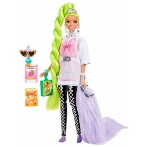 Játékbaba Barbie Extra - Neonzöld haj