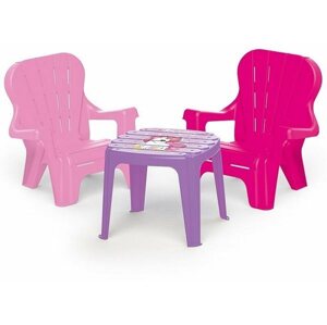 Játék bútor Dolu Gyerek kerti szett Asztal és 2 szék Unikornis