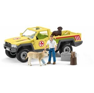 Figura szett Schleich Terepjáró mentőjármű állatorvossal 42503