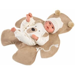 Játékbaba Llorens 63645 New Born - Élethű játékbaba hangokkal és puha szövet testtel - 36 cm