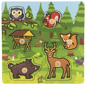 Kirakós játék Teddies Fa kirakós játék Az első erdei állatkáim, 6 db