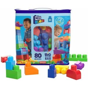 Játékkocka gyerekeknek Mega Bloks Nagy zsák kockajáték - Kék (80)