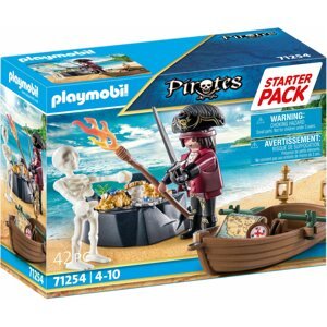Építőjáték Playmobil 71254 Starter Pack - Kalóz csónakkal