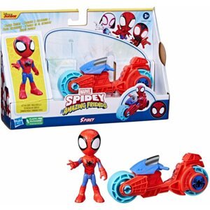 Figura Spider-Man and His Amazing Friends Spider-Man Motorkerékpár és figura 10 cm