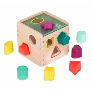Kirakós játék B-Toys Wonder Cube Fa kocka beilleszthető formákkal