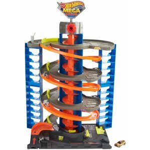 Autópálya játék Hot Wheels City továbbfejlesztett mega garázs