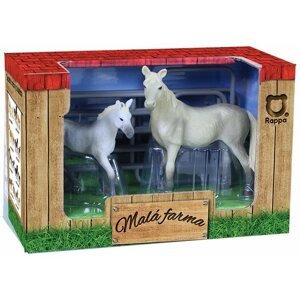 Figura Rappa készlet 2 db fehér ló karámmal