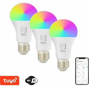 LED izzó Immax NEO LITE E27 9W színes és fehér, dimmelhető, WiFi, 3 darab