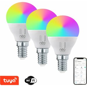 LED izzó Immax NEO LITE Smart 3× LED izzó E14 6 W RGB+CCT színes és fehér, dimmelhető, WiFi, P45