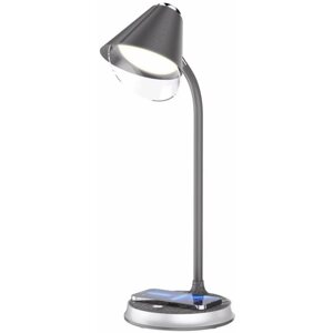 Asztali lámpa Immax Finch Qi töltős LED lámpa, szürke, ezüst elemekkel