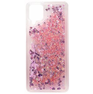 Telefon tok iWill Glitter Liquid Heart Samsung Galaxy M12 rózsaszín tok