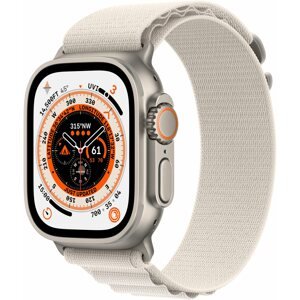 Okosóra Apple Watch Ultra 49mm - titán tok, csillagfény alpesi szíj, S