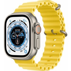 Okosóra Apple Watch Ultra 49mm - titán tok, sárga óceán szíj