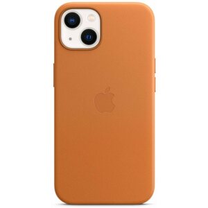 Telefon tok Apple iPhone 13 aranybarna bőr MagSafe tok