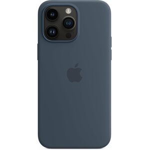Telefon tok Apple MagSafe-rögzítésű iPhone 14 Pro Max-szilikontok – viharkék