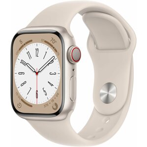 Okosóra Apple Watch Series 8 41mm Cellular - csillagfény alumínium tok, csillagfény sport szíj