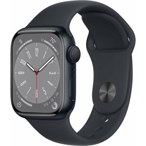 Okosóra Apple Watch Series 8 41mm - éjfekete alumínium tok, éjfekete sport szíj