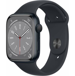 Okosóra Apple Watch Series 8 45mm - éjfekete alumínium tok, éjfekete sport szíj