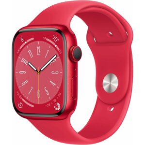 Okosóra Apple Watch Series 8 45mm - piros alumínium tok, piros sport szíj