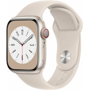 Okosóra Apple Watch Series 8 45mm Cellular - csillagfény alumínium tok, csillagfény sport szíj