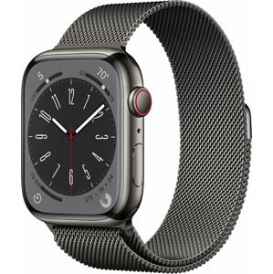 Okosóra Apple Watch Series 8 45mm Cellular - grafit rozsdamentes acél tok, grafit milánói szíj