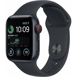 Okosóra Apple Watch SE (2022) 40mm Cellular - éjfekete alumínium tok, éjfekete sport szíj