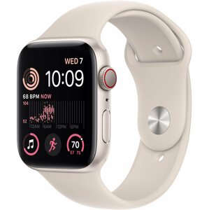 Okosóra Apple Watch SE (2022) 44mm Cellular - csillagfény alumínium tok, csillagfény sport szíj