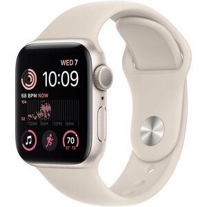 Okosóra Apple Watch SE (2022) 40mm - csillagfény alumínium tok, csillagfény sport szíj