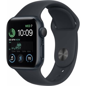 Okosóra Apple Watch SE (2022) 40mm - éjfekete alumínium tok, éjfekete sport szíj