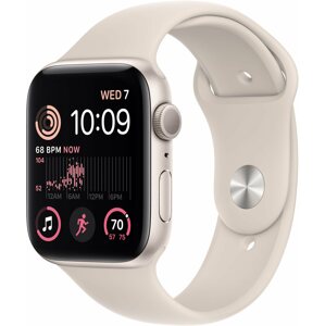 Okosóra Apple Watch SE (2022) 44mm - csillagfény alumínium tok, csillagfény sport szíj