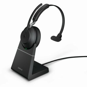 Vezeték nélküli fül-/fejhallgató Jabra Evolve2 65 MS Mono USB-C Stand Black