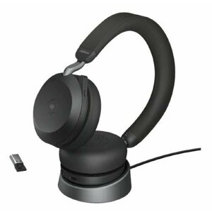 Vezeték nélküli fül-/fejhallgató Jabra Evolve2 75 MS Stereo USB-A Stand Black