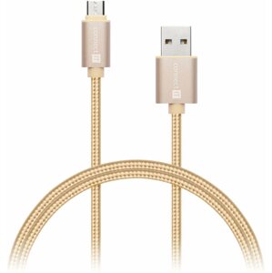 Adatkábel CONNECT IT Wirez Premium Metallic micro USB 1m gold