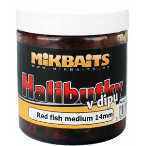 Pellet Mikbaits Halibut dip vörös hal, 14mm 250ml
