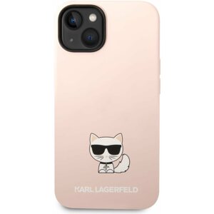 Telefon tok Karl Lagerfeld Liquid Silicone Choupette iPhone 14 rózsaszín hátlap tok