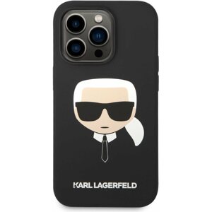 Telefon tok Karl Lagerfeld Liquid Silicone Karl Head MagSafe kompatibilis iPhone 14 Pro fekete tok