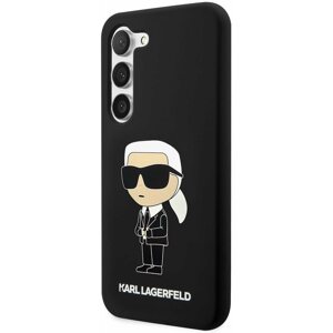 Telefon tok Karl Lagerfeld Liquid Silicone Ikonik NFT Samsung Galaxy S23+ fekete hátlap tok