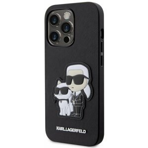 Telefon tok Karl Lagerfeld PU Saffiano Karl and Choupette NFT iPhone 13 Pro fekete tok