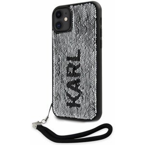 Telefon tok Karl Lagerfeld Sequins Reversible iPhone 11 fekete/ezüst tok