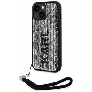 Telefon tok Karl Lagerfeld Sequins Reversible iPhone 14 fekete/ezüst tok