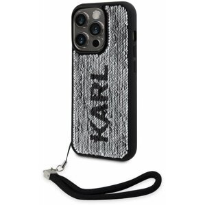 Telefon tok Karl Lagerfeld Sequins Reversible iPhone 14 Pro Max fekete/ezüst tok