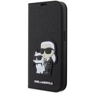 Mobiltelefon tok Karl Lagerfeld PU Saffiano Karl and Choupette NFT Book iPhone 13 Pro Max tok, fekete