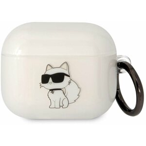 Fülhallgató tok Karl Lagerfeld 3D Logo NFT Choupette TPU tok Airpods 3-hoz, White