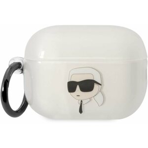 Fülhallgató tok Karl Lagerfeld 3D Logo NFT Karl Head TPU tok Airpods Pro 2 White készülékhez