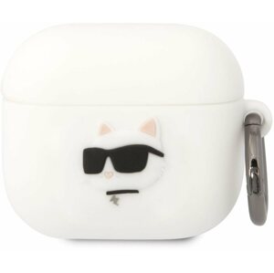 Fülhallgató tok Karl Lagerfeld 3D Logo NFT Choupette Head Airpods 3 fehér szilikon tok