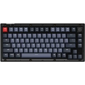 Gamer billentyűzet Keychron V1 Knob Hot-Swappable Red Switch - Frosted Black - US