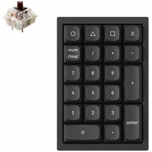 Numerikus billentyűzet Keychron QMK Q0 Hot-Swappable Number Pad RGB Gateron G Pro Brown Switch Mechanical - Black Version