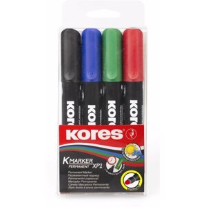 Marker KORES K-MARKER tartós, erős - 4 színből álló készlet