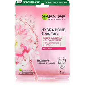 Arcpakolás GARNIER Skin Naturals élénkítő textil arcpakolás sakura kivonattal, 28 g